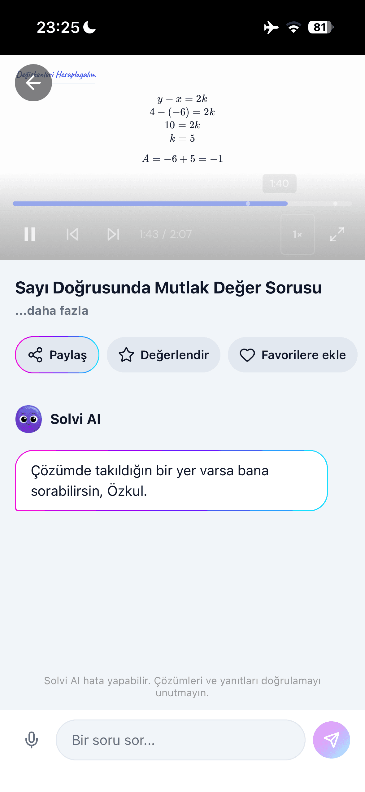 Solvi · Adım adım çözüm
